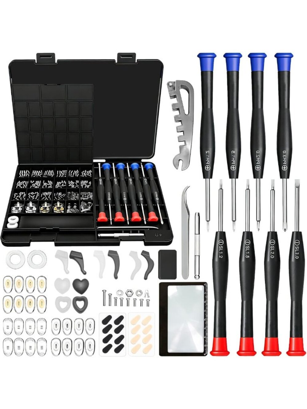 All-in-One Eyeglass Repair Kit with Screws, Tools for Quick Fixes & Adjustments